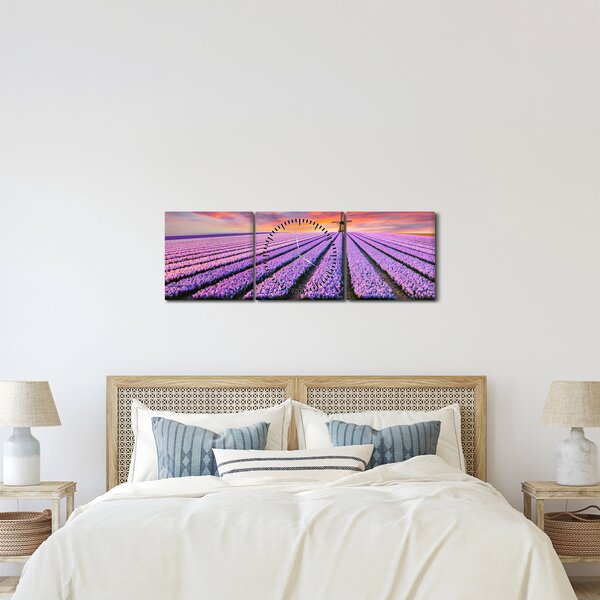 Kép - virágfarm (órával) (90x30 cm)