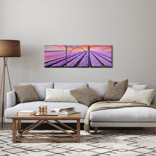 Kép - virágfarm (órával) (90x30 cm)