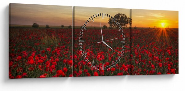 Pipacsos rét képe (órával) (90x30 cm)