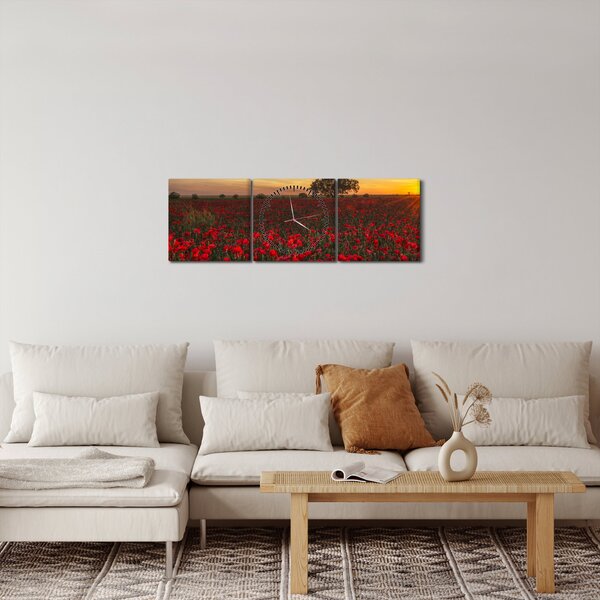 Pipacsos rét képe (órával) (90x30 cm)