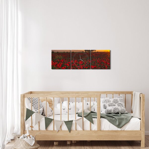 Pipacsos rét képe (órával) (90x30 cm)