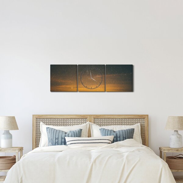 Egy csillagos ég képe (órával) (90x30 cm)
