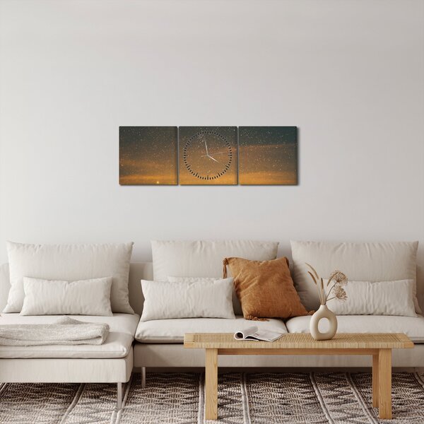 Egy csillagos ég képe (órával) (90x30 cm)