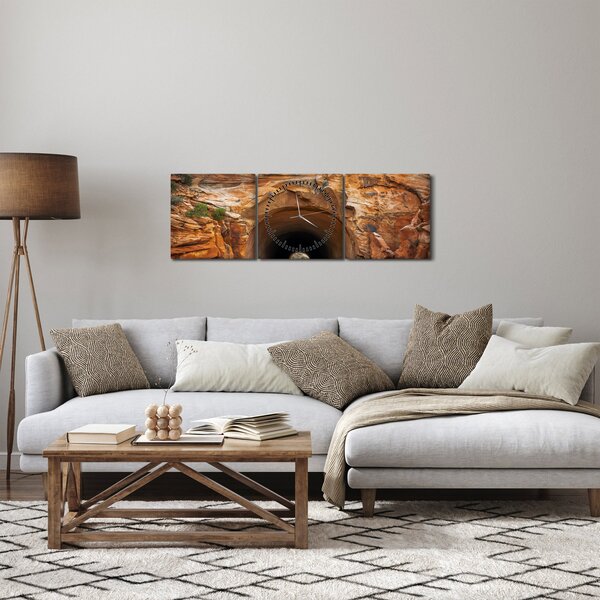 Kép - alagút a sziklaban (órával) (90x30 cm)