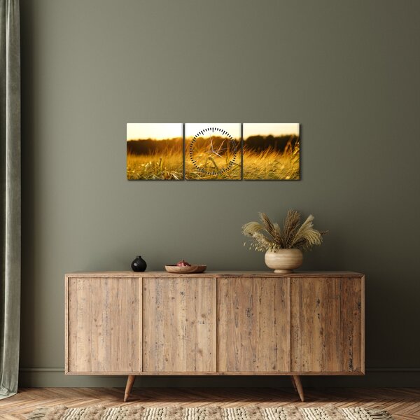 Harmatos fű képe (órával) (90x30 cm)
