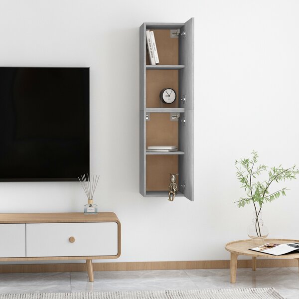 | Fali TV Szekrény | 2 pcs Beton Szürke 31 x 30 x 60 cm Faanyag