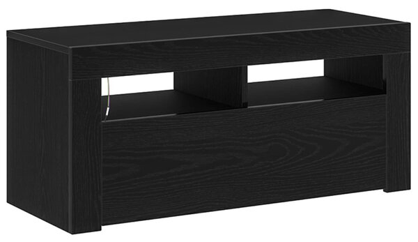 TV szekrény 90 x 35 x 40 cm Fekete tölgy Szerelt Fa