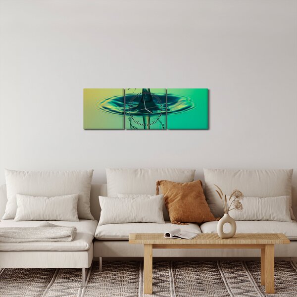 Vízcseppek képe (órával) (90x30 cm)