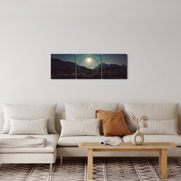 Kép - éjszakai égbolt (órával) (90x30 cm)