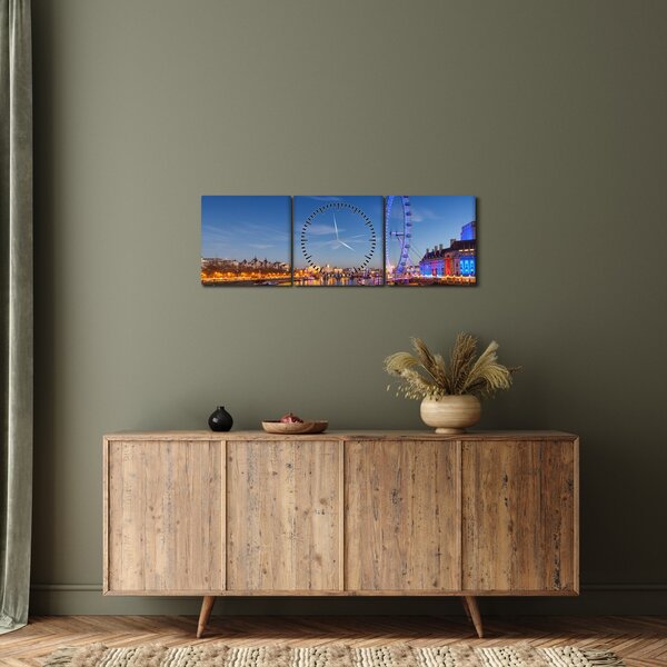 London Eye képe (órával) (90x30 cm)