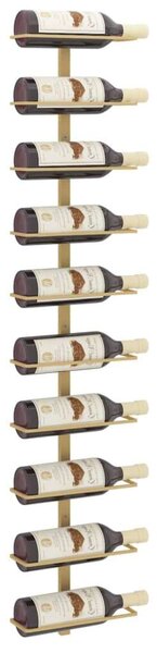 VidaXL arany fém falra szerelhető bortartó állvány 10 palacknak
