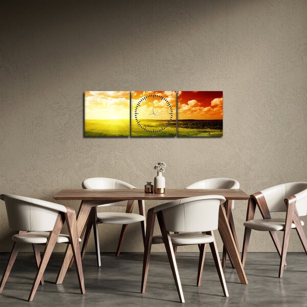 Nyári rét képe (órával) (90x30 cm)