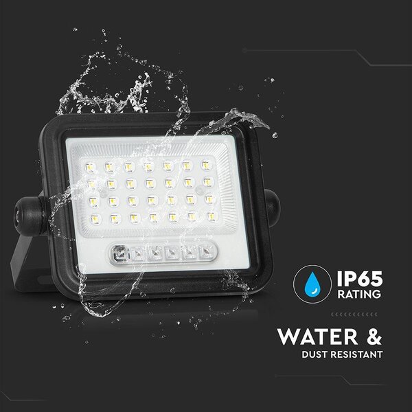 V-TAC 6W napelemes LED reflektor, 2000K - 8000K között állítható színhőmérséklettel - SKU 24082