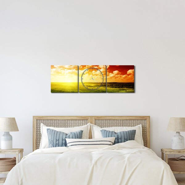 Nyári rét képe (órával) (90x30 cm)