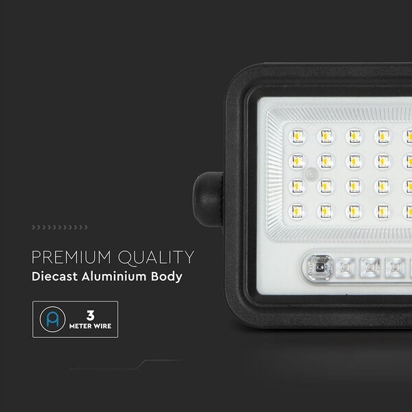 V-TAC 6W napelemes LED reflektor, 2000K - 8000K között állítható színhőmérséklettel - SKU 24082