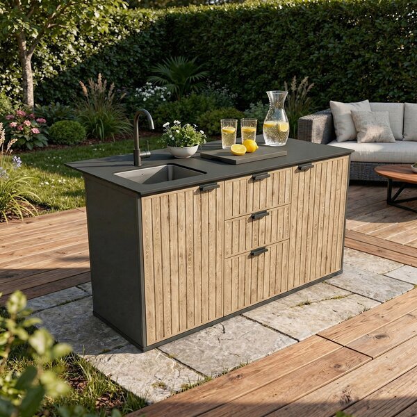 Deco compact kültéri konyha mosogatóval csapteleppel