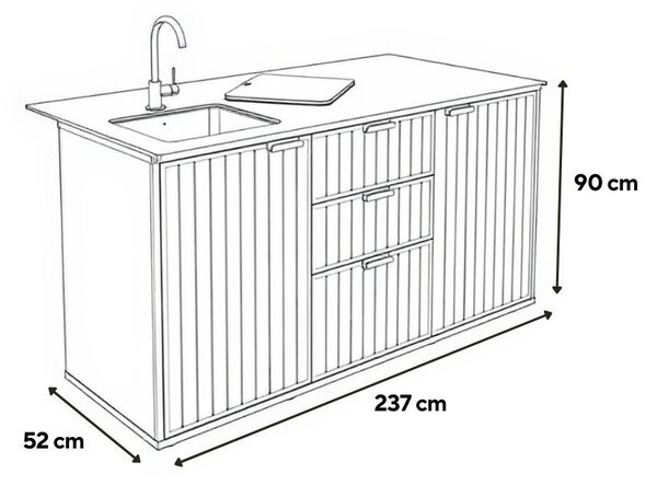 Deco compact kültéri konyha mosogatóval csapteleppel