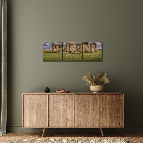 Stonehenge képe (órával) (90x30 cm)