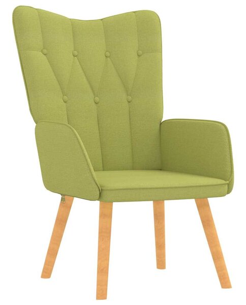 Zöld szövet pihenőfotel lábtartóval