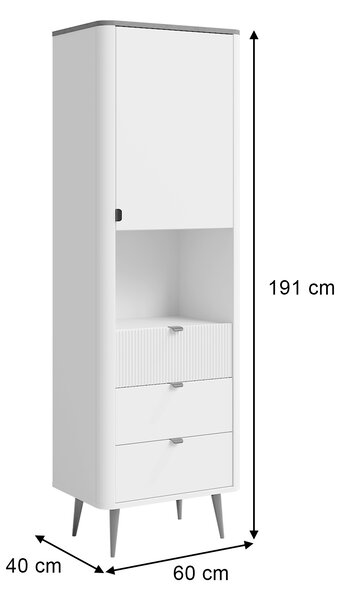 MARLY keskeny polcos szekrény - kasmír / dió