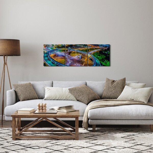 Kép - éjszakai panoráma (órával) (90x30 cm)