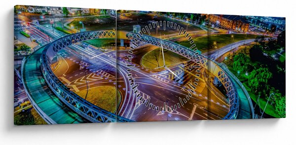 Kép - éjszakai panoráma (órával) (90x30 cm)