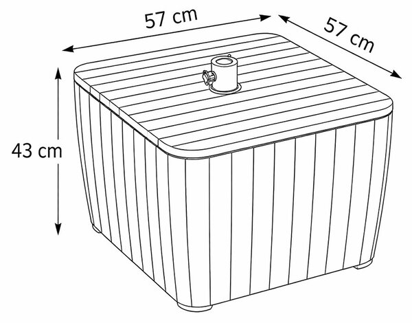 Deco Luzon műrattan napernyőtartós kerti asztal