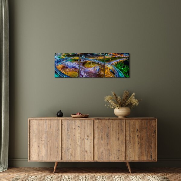 Kép - éjszakai panoráma (órával) (90x30 cm)