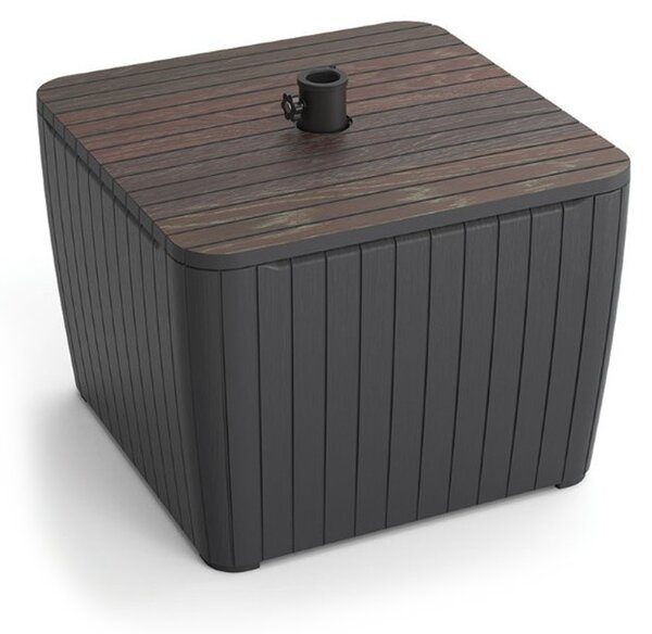 Deco Luzon műrattan napernyőtartós kerti asztal