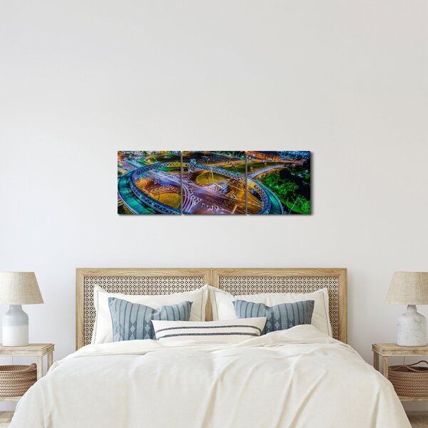 Kép - éjszakai panoráma (órával) (90x30 cm)