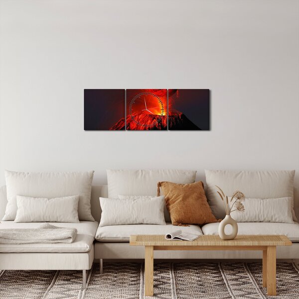 Egy vulkán képe (órával) (90x30 cm)