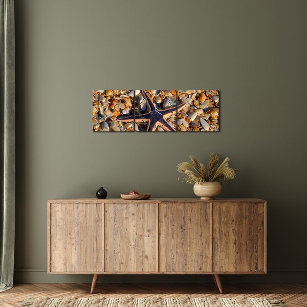 Egy tengeri csillag képe (órával) (90x30 cm)