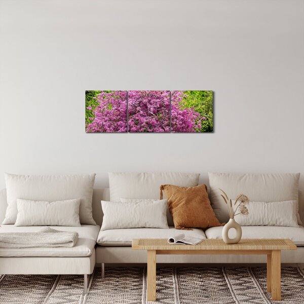 A réten virágzó fa képe (órával) (90x30 cm)