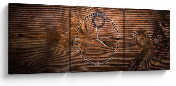 Fa textúra képe (órával) (90x30 cm)