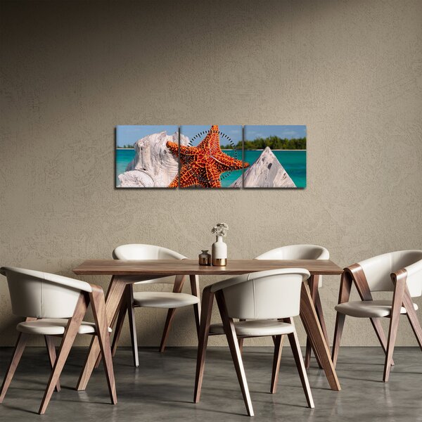 Egy tengeri csillag képe (órával) (90x30 cm)
