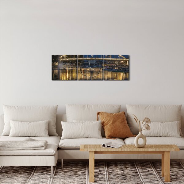 Egy híd képe szökőkúttal (órával) (90x30 cm)