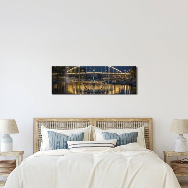 Egy híd képe szökőkúttal (órával) (90x30 cm)