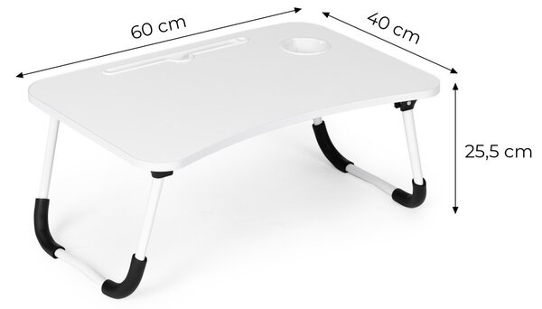 Összecsukható laptoptartó, 60x40 cm, fehér