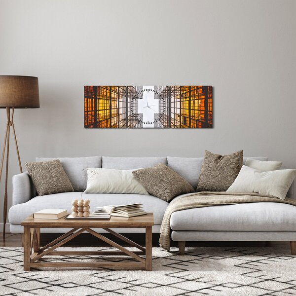 Felhőkarcoló képe (órával) (90x30 cm)