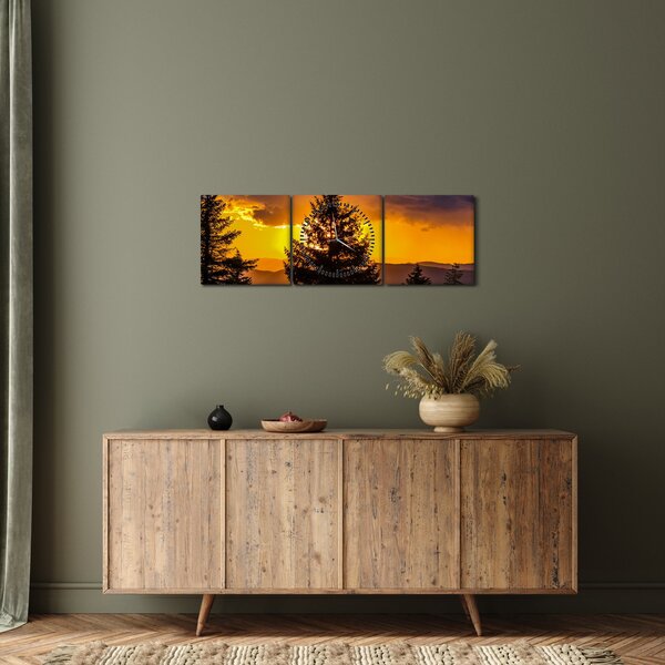 Kép - tűlevelűek (órával) (90x30 cm)