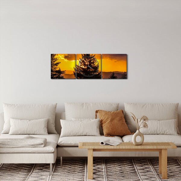Kép - tűlevelűek (órával) (90x30 cm)