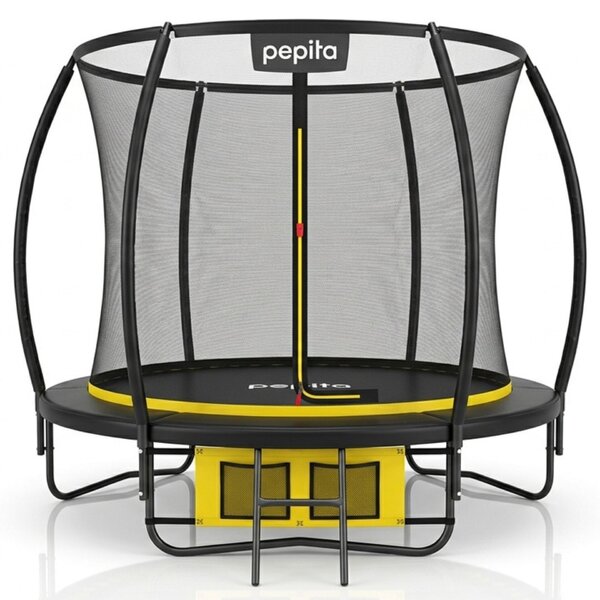Pepita 244cm Prémium Trambulin létrával, cipőtárolóval és szénszállal erősített vázzal - fekete