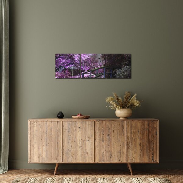Kép - lila fák (órával) (90x30 cm)