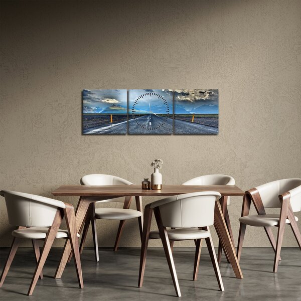 Kép egy viharról az úton (órával) (90x30 cm)