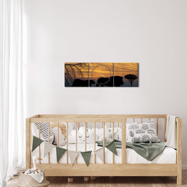 Safari képe (órával) (90x30 cm)