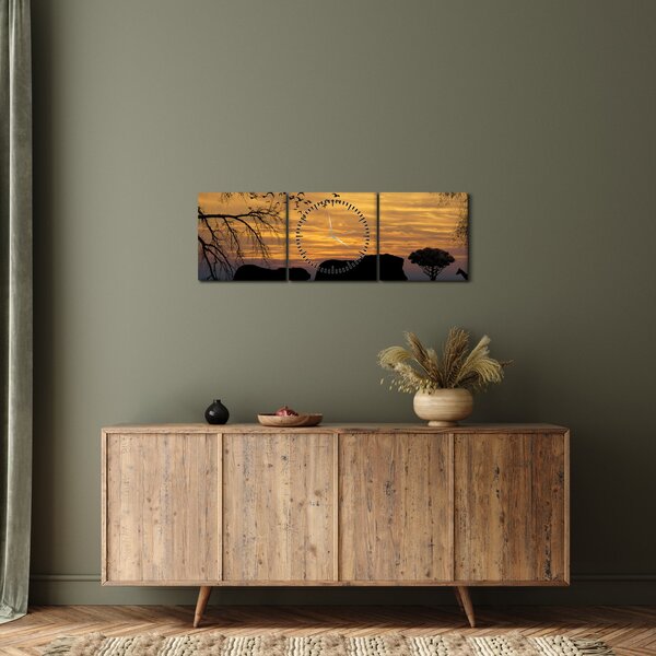 Safari képe (órával) (90x30 cm)