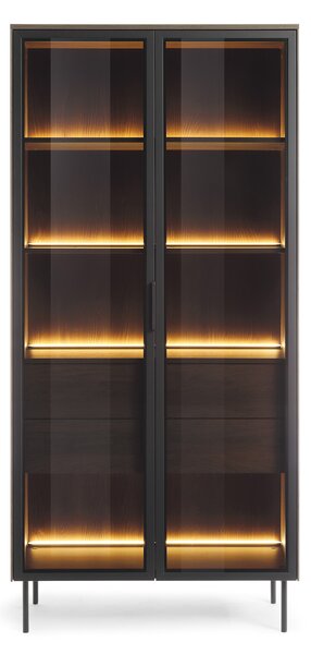 LIMU 91 2D2S magas vitrin - dunin tölgy / fekete