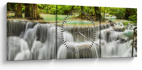 Vízesések képe (órával) (90x30 cm)