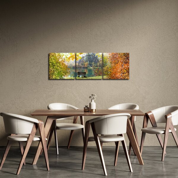 Egy tó képe (órával) (90x30 cm)