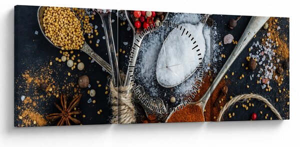 Fűszerek képe (órával) (90x30 cm)